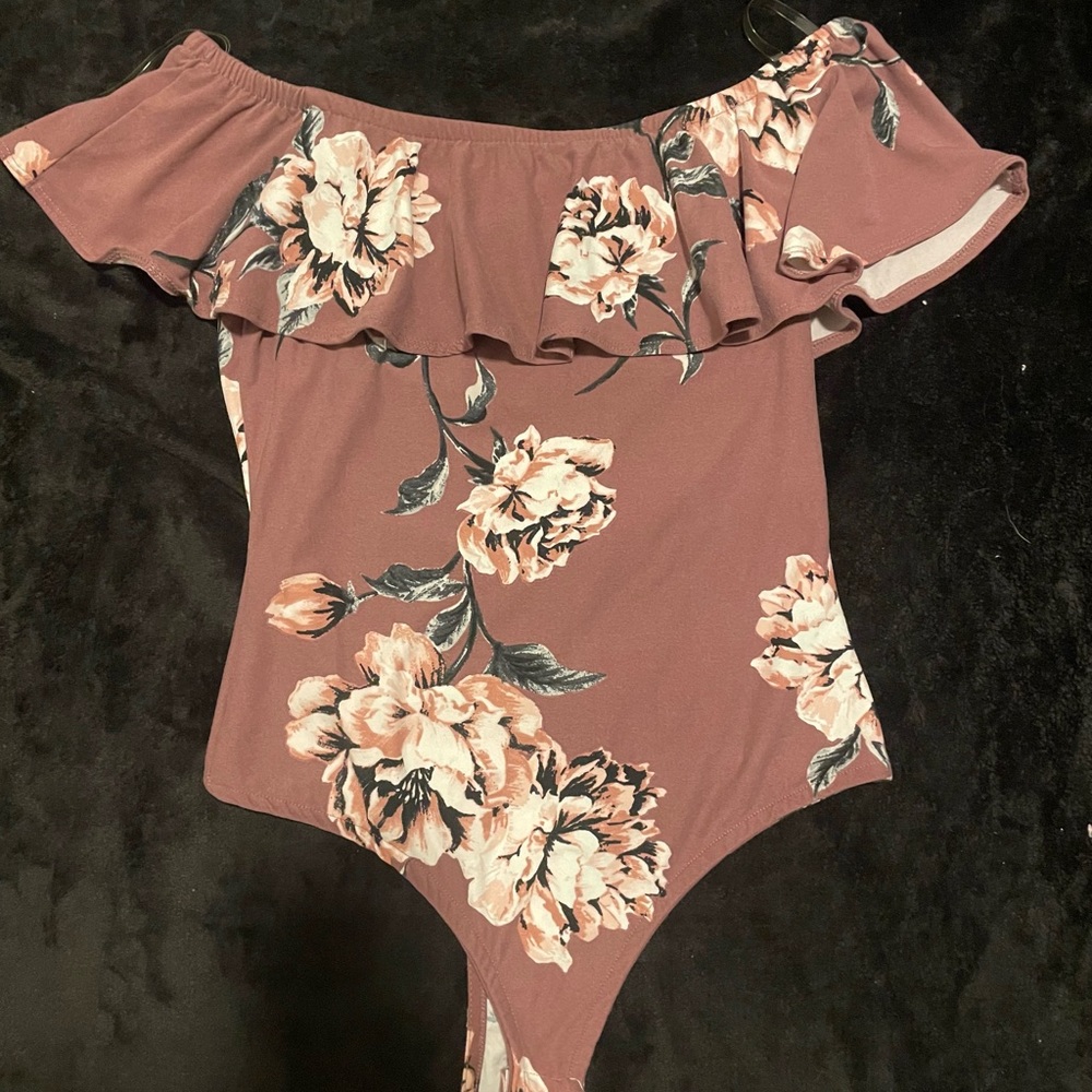 Floral plum bodysuit